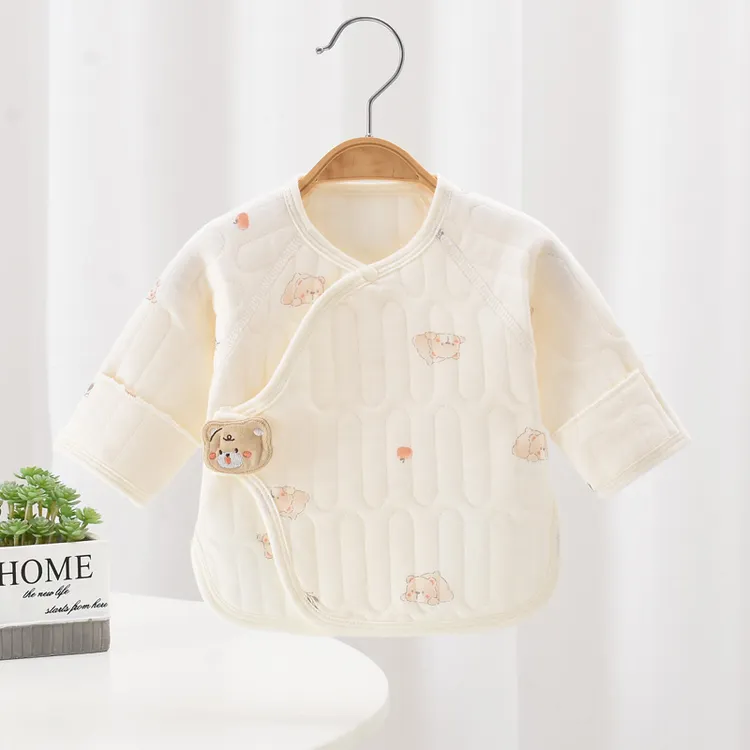 【2件送胎帽】新生儿保暖半背衣无骨A类夹棉秋冬上衣婴幼儿宝宝衣服