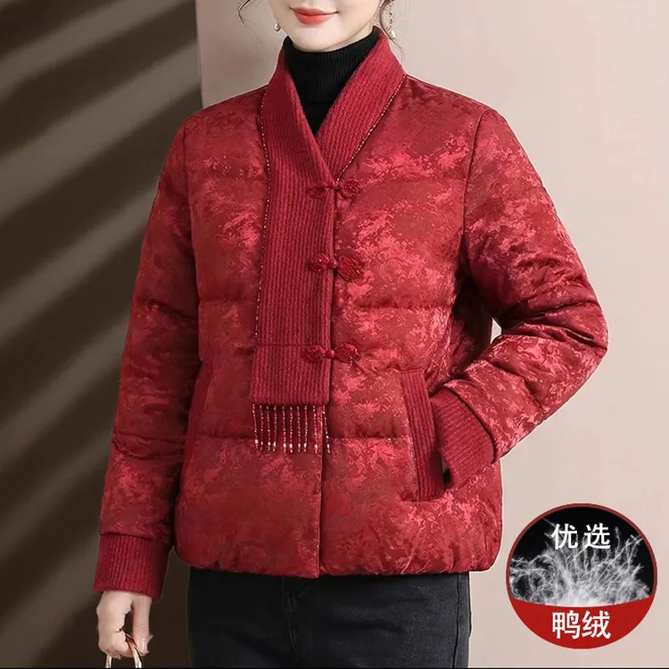 2025新款妈妈冬装新中式羽绒服中老年女装加厚保暖防寒服外套50岁