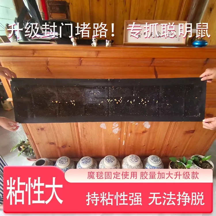 黑色粘鼠毯强力胶粘大老鼠超强大号扑捉器捕鼠神器灭鼠魔毯一窝端