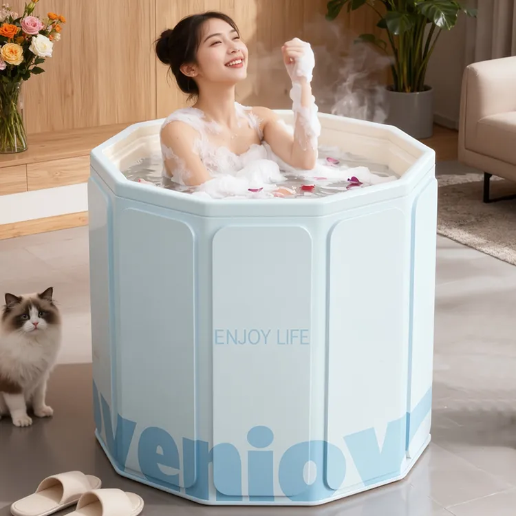 2025款加厚免安装泡澡桶保温汗蒸折叠浴缸洗澡桶宝宝洗澡桶沐浴桶