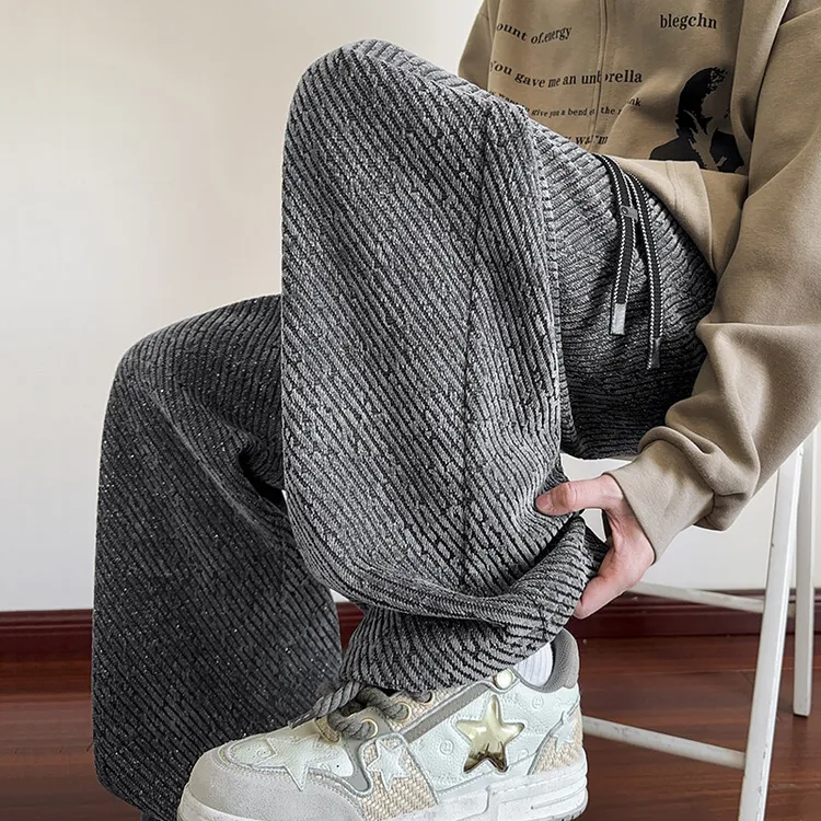 潮高街卫裤休闲裤宽松ins港风中腰时尚男士美式休闲阔腿裤