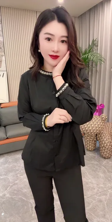春季新款韩版宽松重工收腰显瘦百搭长袖衬衫女上衣