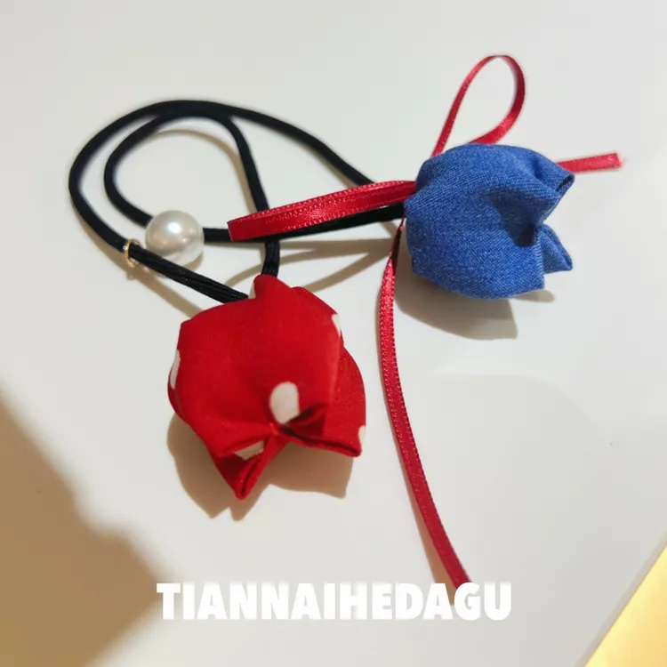 心田里种花文艺发绳 甜美风花苞可爱手作头饰头绳简约皮筋