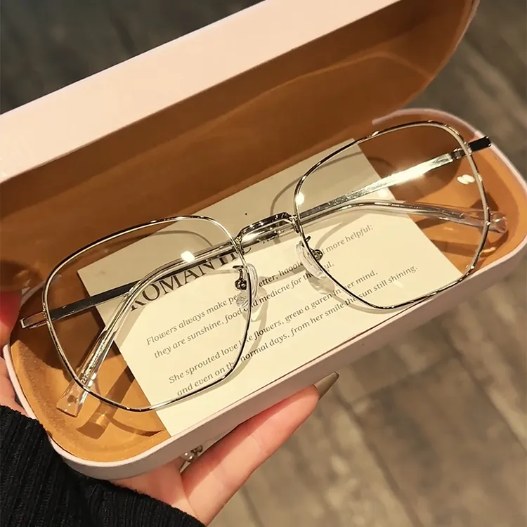 近视眼镜框男款防蓝光辐射可配有度数超轻大框银色平光护眼配眼镜商品图