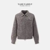 YM 607 休闲大衣长袖短款时尚女士羊绒翻领双面羊毛大衣