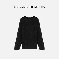 杨圣坤2025新品100%山羊绒黑金系列点子纱长袖针织衫S82592512