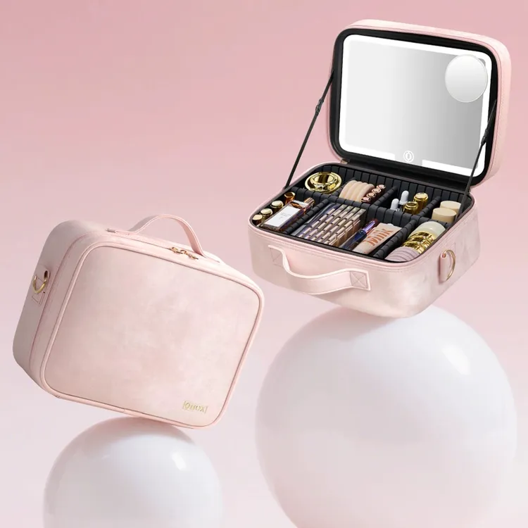 OBOX化妆包2025新款便携式大容量化妆品收纳包化妆镜磁吸美妆镜