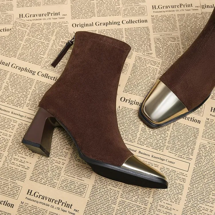【香港轻奢Sakurano&樱央】短靴女2025春秋新款小香风靴子设计感