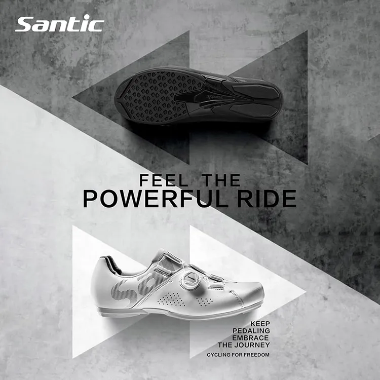 Santic/森地客男女款公路骑行非锁助力休闲骑行硬底无锁鞋 苍穹