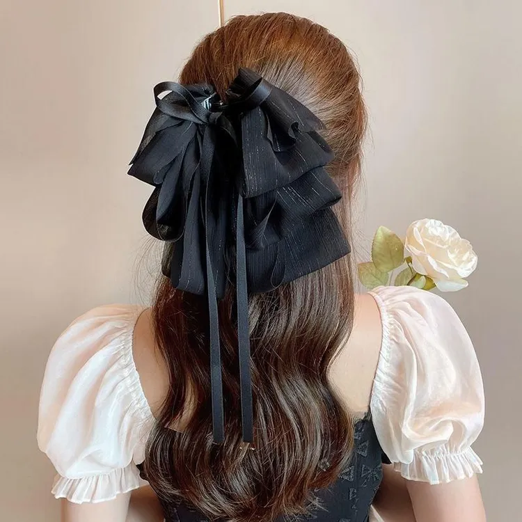 ins发饰网红气质复古发卡超大缎面发夹女法式发饰抓夹可爱风法式