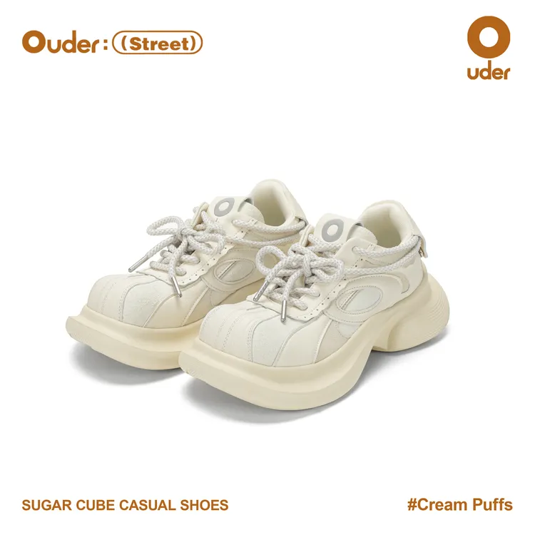 【售罄不补】Ouder早春新款老爹鞋女厚底增高方糖鞋大头休闲鞋白色
