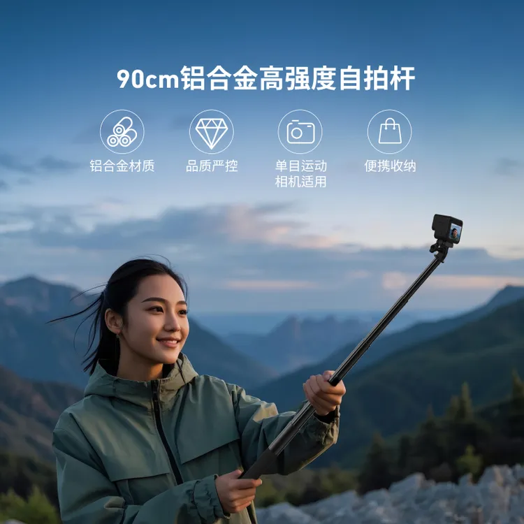 【适配大疆osmo nano】泰迅铝合金自拍杆action影石acepro2/TELESIN