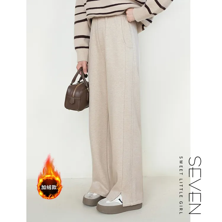 ⑦七七146小个子秋冬加绒羊毛混纺直筒休闲裤女神裤小美说