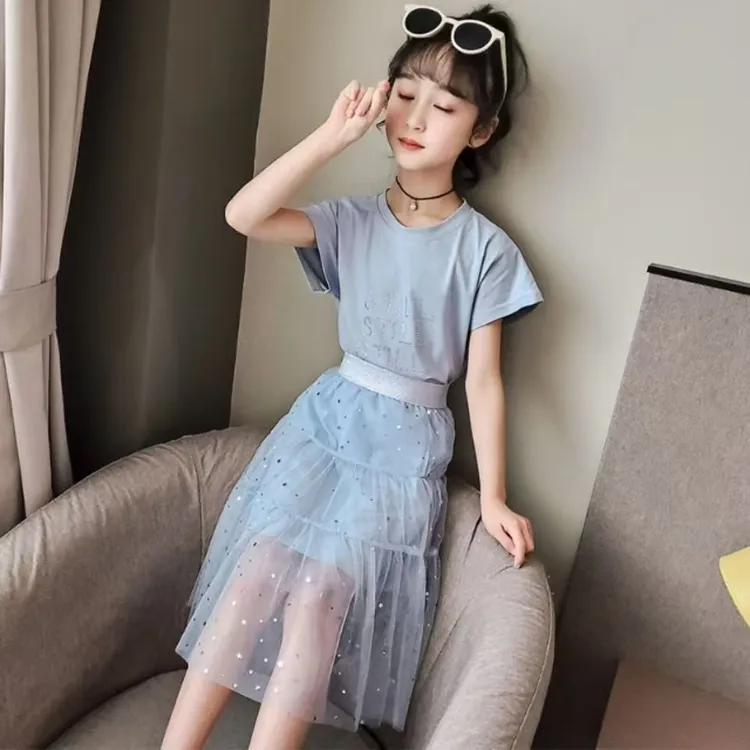 女童夏装童装2025新款韩版时髦洋气中大童网红儿童薄两件套裙