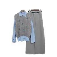 【套装】秋季时尚高档两件套设计感时装女装服装9608[XSLF]J