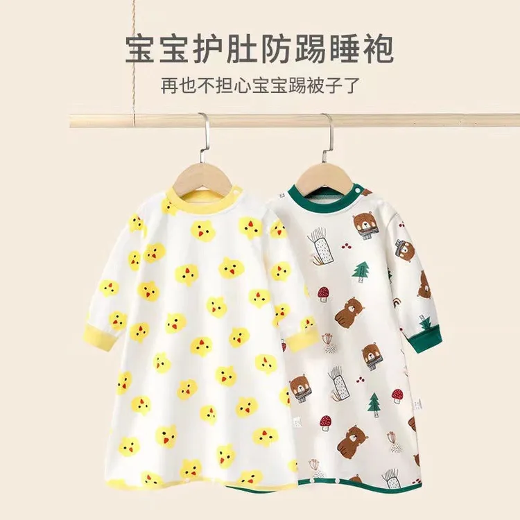 秋夏新品爆款A类婴儿纯棉长袖连升级版宝宝防踢被睡袍春季爆款男