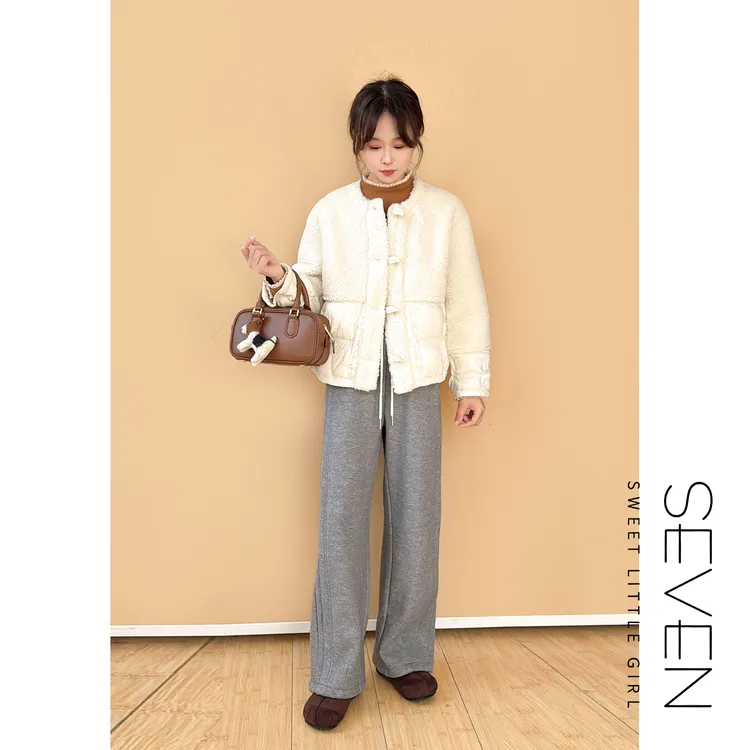 ⑦七七146小个子冬季保暖90白鹅绒羽绒服女新款毛毛短外套小美说