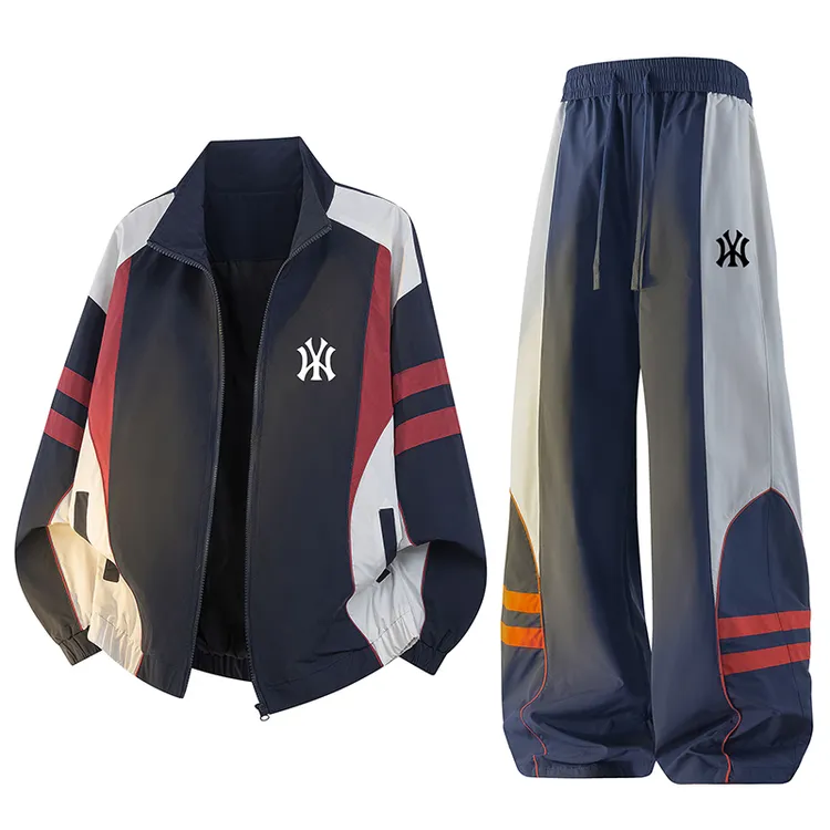 DeweLvum情侣同款运动休闲套装立领新款开衫时尚外套两件套男女