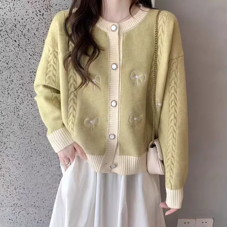 新款爆款高级感好看洋气时尚针织开衫毛衣外套女春款款上衣