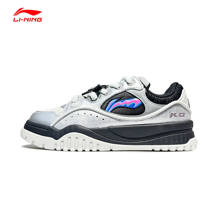 李宁布欧 运动休闲鞋板鞋男子2025新款经典舒适软弹个性 AGCV279