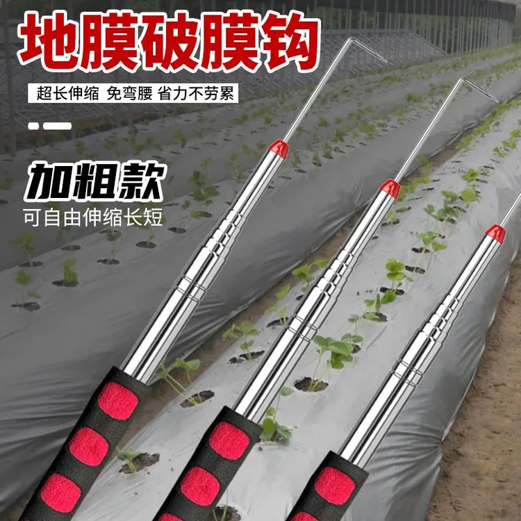 可伸缩不锈钢蒜钩子钩蒜苗挑蒜神器地膜出苗蒜农专用工具