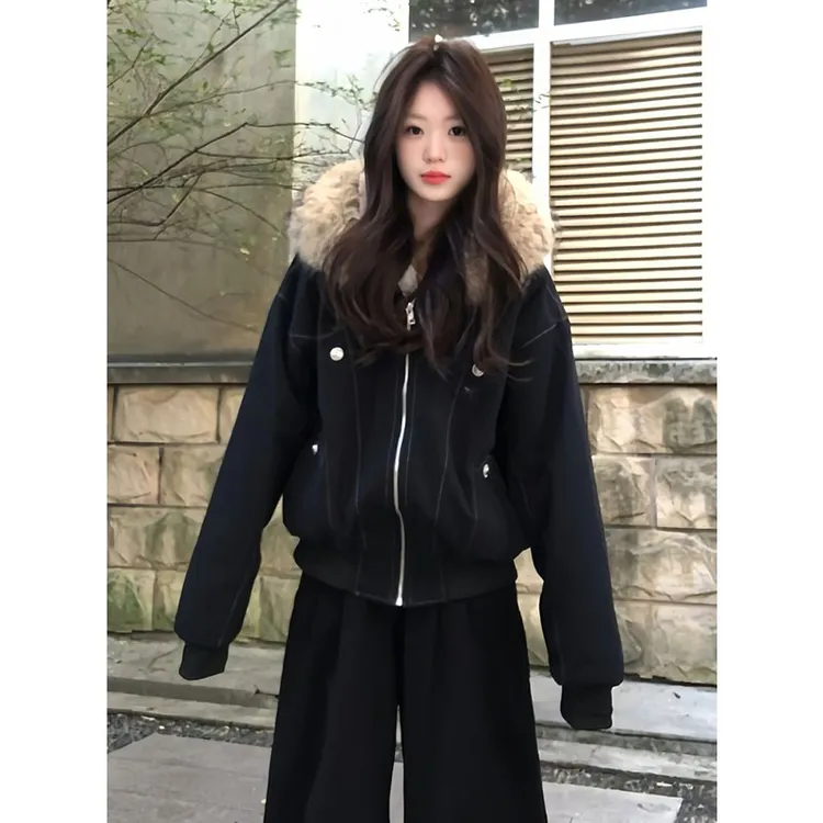 300斤特大码女装复古冬季加绒棉衣座山雕外套女胖mm宽松短款外套