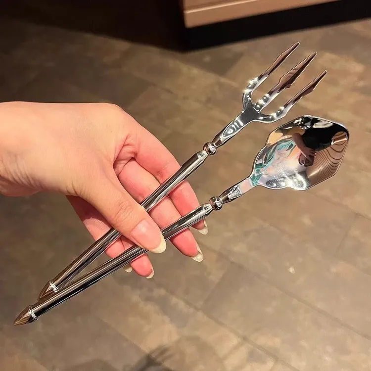 316不锈钢海王三叉戟西餐叉西餐勺套装水果叉蛋糕甜品勺子食品级