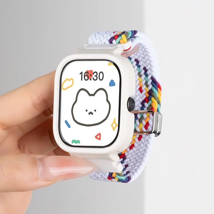 适用红米redmi watch5/4/3编织磁吸弹力青春版pc表壳腕带个性简约