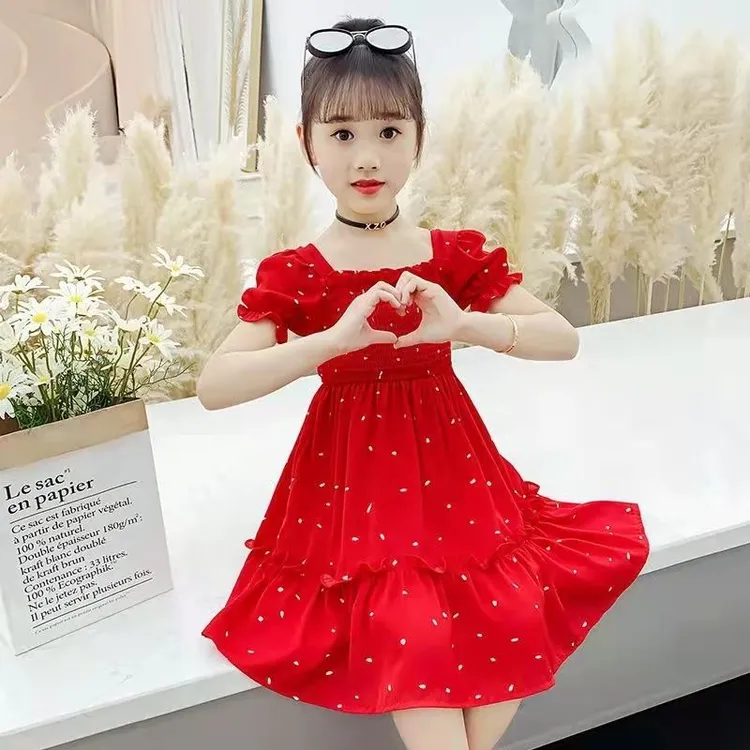 女童公主裙2025新款超洋气小女孩裙子夏装儿童裙网红中大童连衣裙