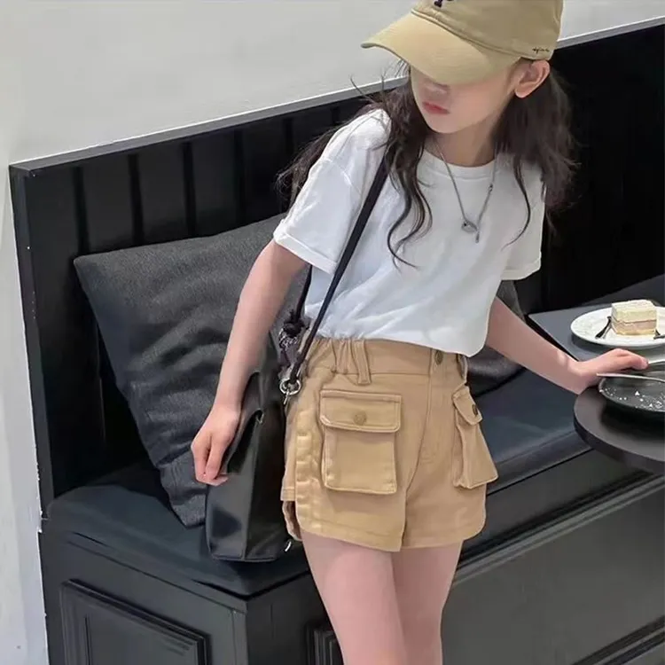 韩版童装女童牛仔裤岁中小学生热裤夏装儿童短裤韩版洋派裤子