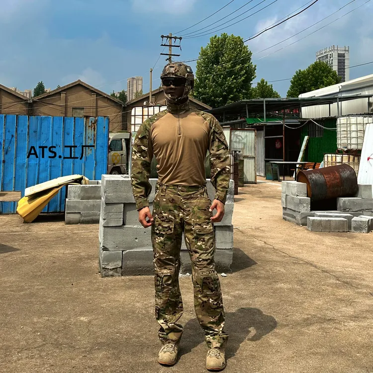 美式新款秋冬季户外迷彩套装男款耐磨弹力透气多功能口袋工装套装