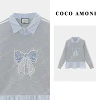 新款定制秋冬季女装拼接重工烫钻蝴蝶结百搭减龄长袖卫衣LDD038