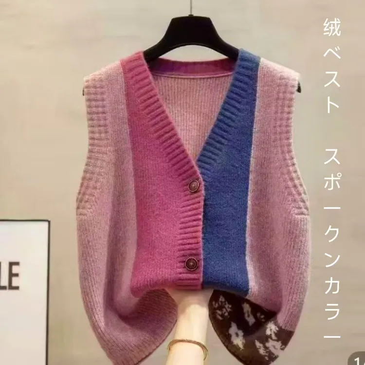 2025新款春秋季毛衣开衫背心时尚遮肉外穿百搭马甲针织夹宽松坎肩