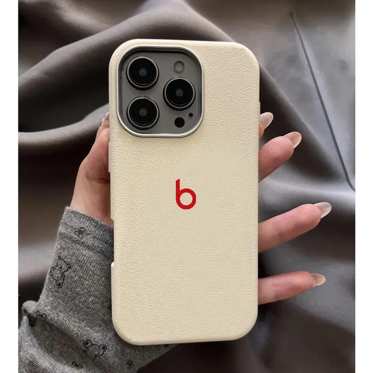 奥菲顿Beats金属框适用iPhone17/16pro荔枝纹手机壳15/14/13/12套