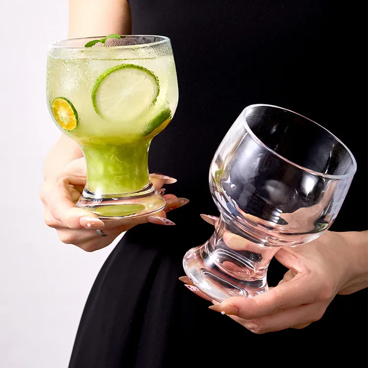加厚宽口杯啤酒杯子家用咖啡杯冷饮果汁杯创意大容量鸡尾酒杯