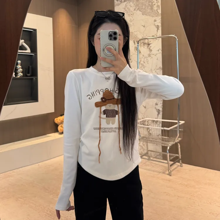 宿慕SUMU设计感时尚百搭软糯舒适打底衫10-8新款显瘦韩版T恤1630