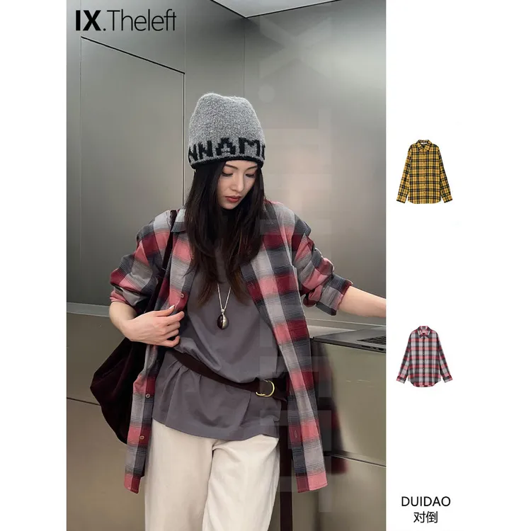 对倒 设计师品牌 格纹质感廓形衬衫 IX买手店