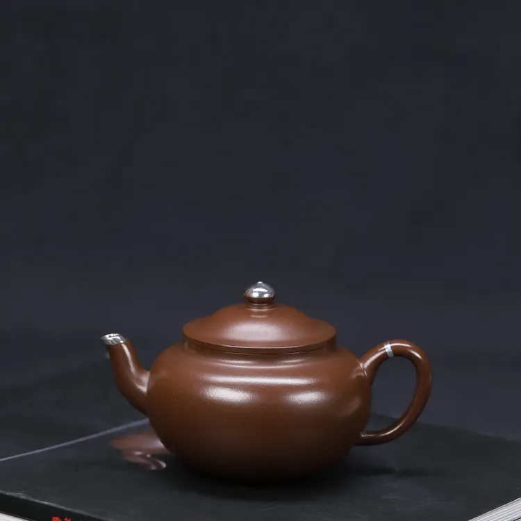 菡樱 | 包银装饰 原矿紫泥    容量250cc