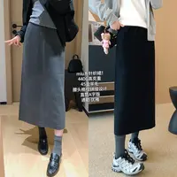 大叮自制【拼接针织裙】45支羊毛混纺格纹拼接A字半身裙！Q701