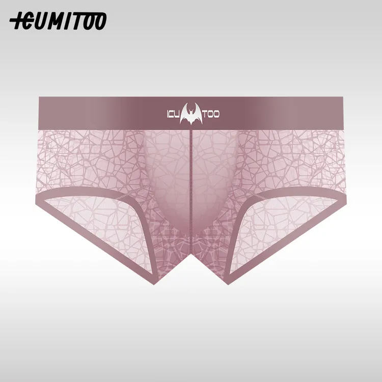蕾丝男士内裤男平角内裤舒适中低腰速干性感时尚运动无痕大码