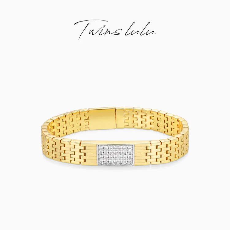 TWINS LULU 【链时迹】女王节小众轻奢高级简约方块手镯链TSS7924商品图