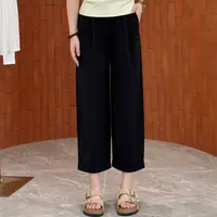 宿慕SUMU 女装新款松紧腰法棍裤 5-27夏季2025新品百搭九分裤5033