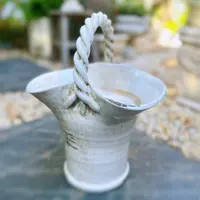 【南乔花园】手工拉丝粗陶上釉复古花篮花盆 小众文艺做旧