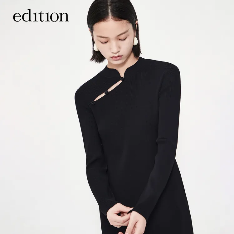 【商场同款】edition新中式针织优雅连衣裙女#EBC1DRS029