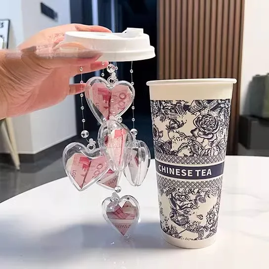 爱心风铃奶茶杯手工DIY材料包生日礼物情侣礼物创意礼送闺蜜好友