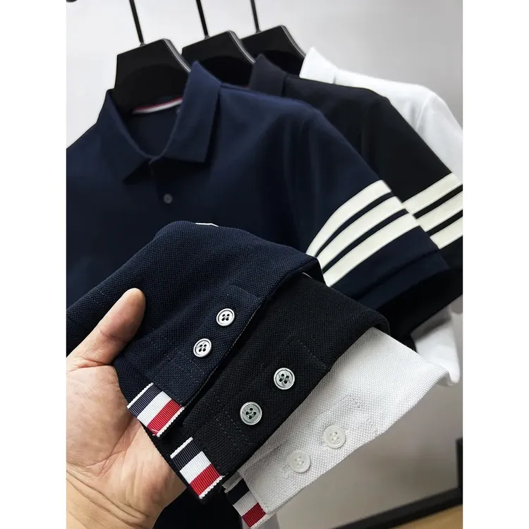 加肥加大码300斤美式复古下摆开叉Polo衫男女夏季痞帅翻领短袖T恤