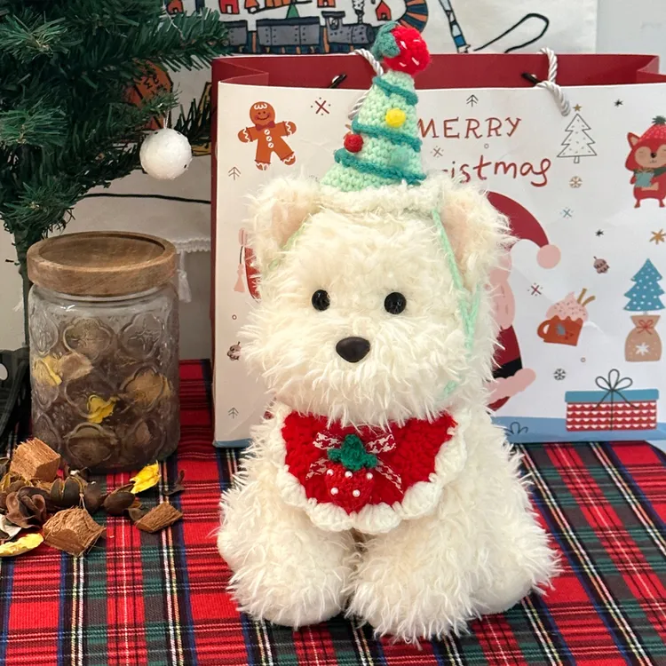 圣诞西高地小狗玩偶金毛狗狗公仔猫咪毛绒玩具娃娃男女生生日礼物