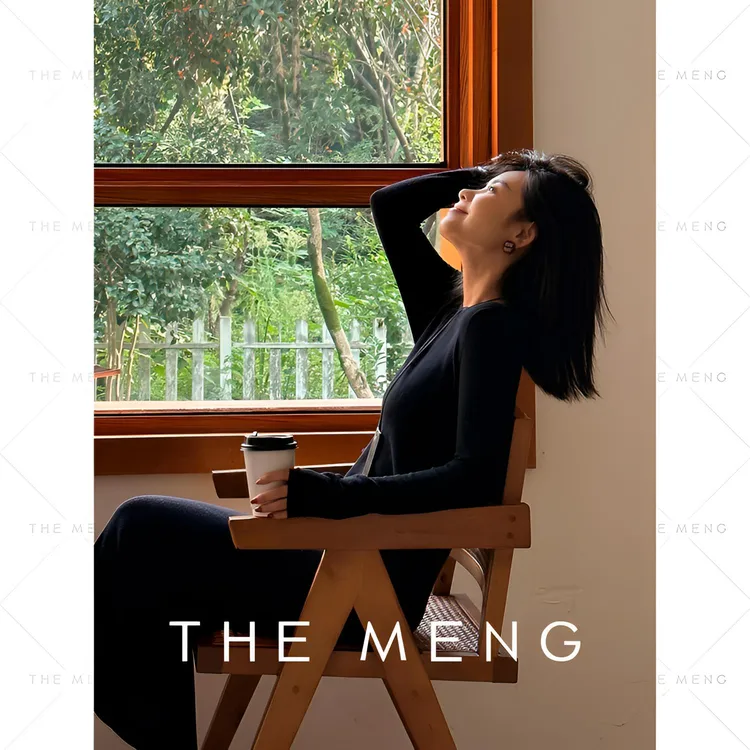 THE MENG【纸片裙】绵羊毛长袖纯色打底连衣裙#M243G0187+M253G1183