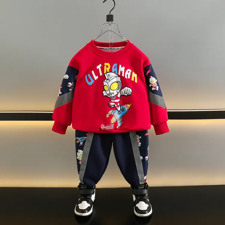 奥特曼衣服儿童运动套装2025时髦小童春秋潮酷洋气宝宝长袖两件套