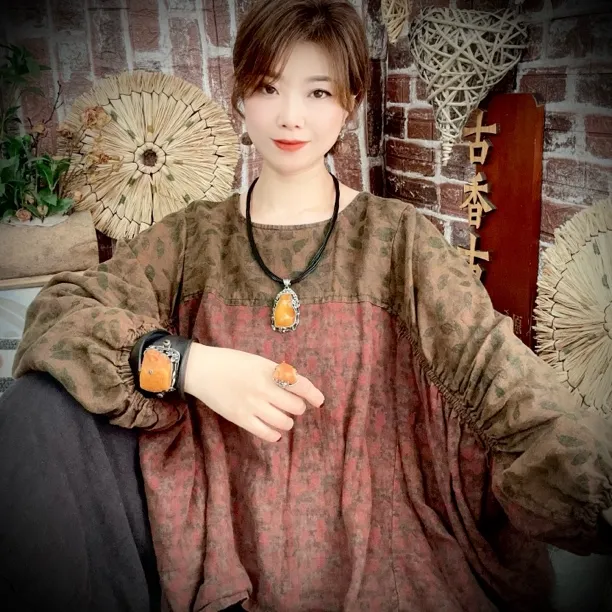 【古香古色】复古s925银蜜蜡琥珀吊坠（搭配皮绳）